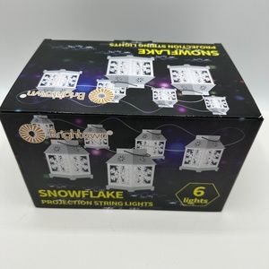 22.6 Ft Snowflake Projector Lights with 6Pcs LED Lantern Projection- Plug in Han